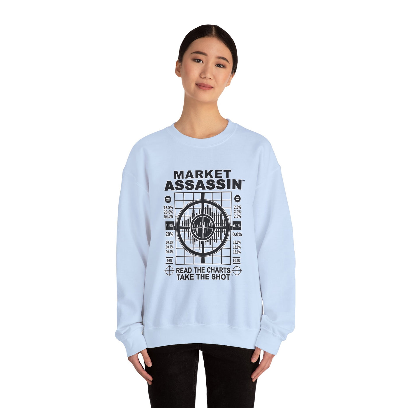 Market Assassin™ Heavy Blend Crewneck Unisex Sweatshirt – Light Blue