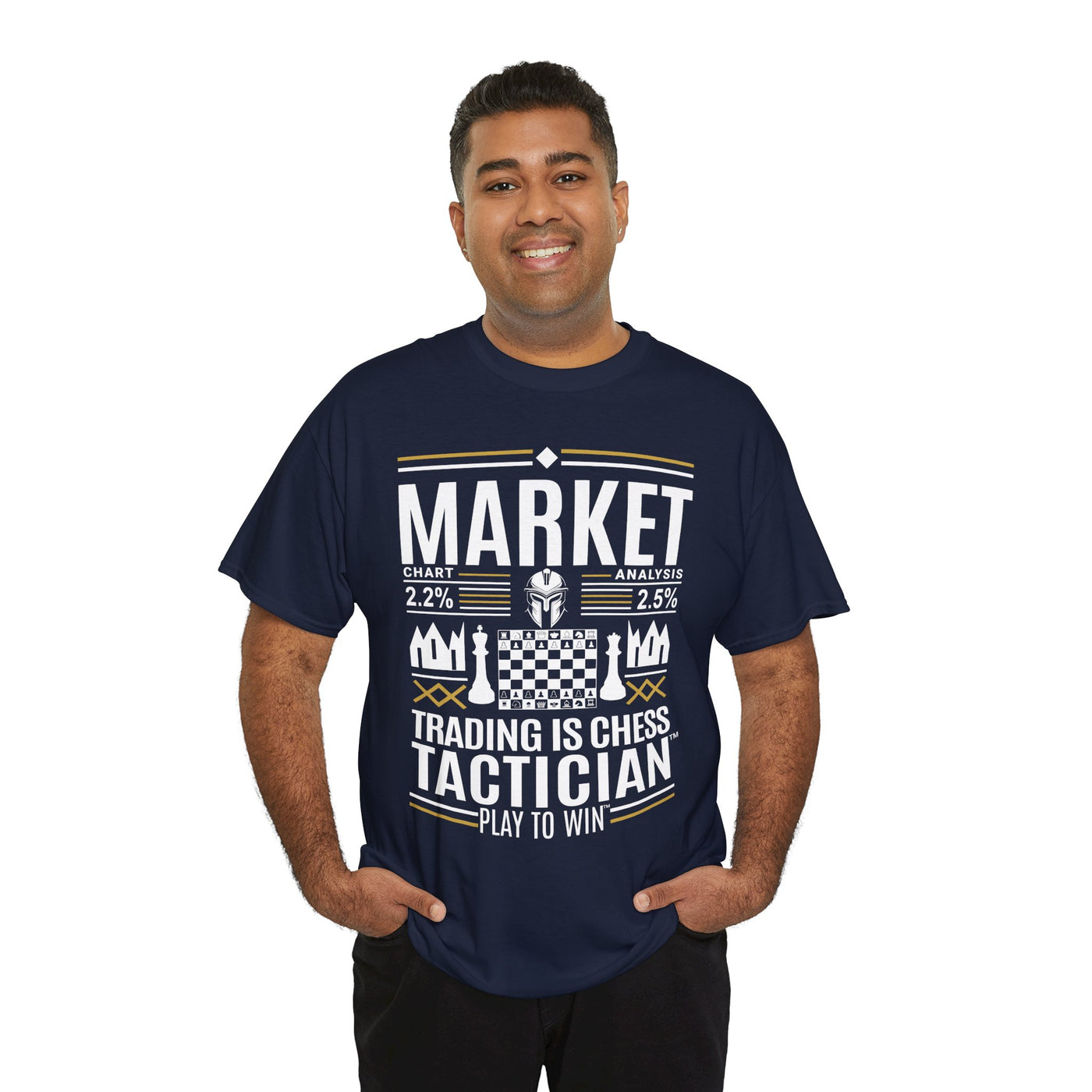 Market Tactician™ Unisex Heavy Cotton Tee – Navy