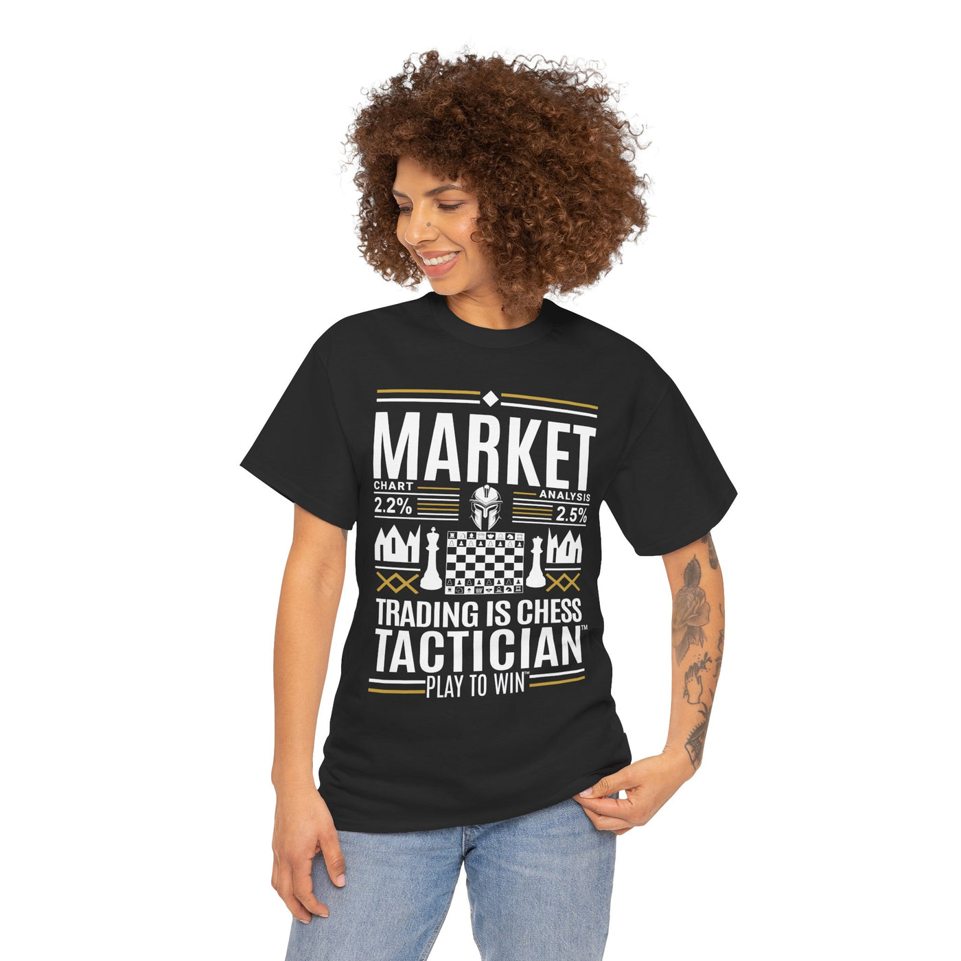 Market Tactician™ Unisex Heavy Cotton Tee – Black