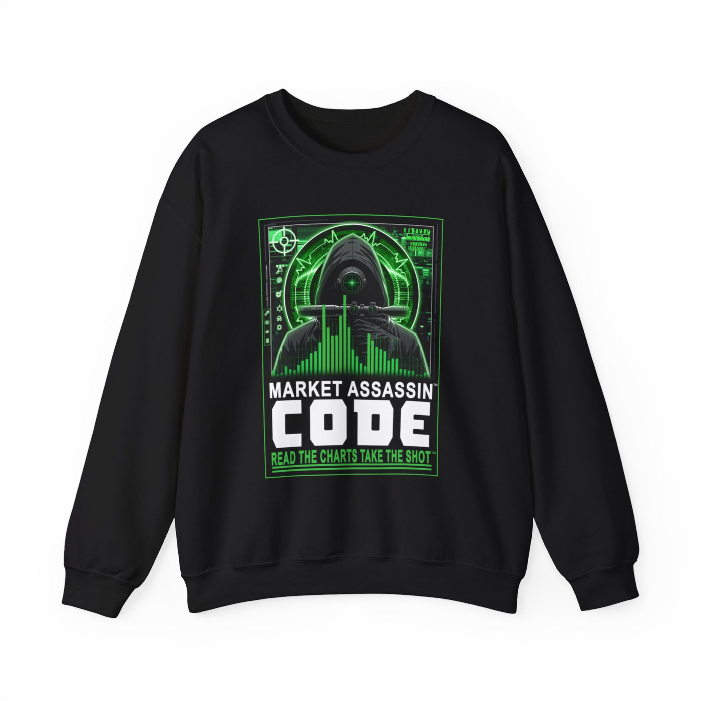 Market Assassin™ Unisex Heavy Cotton Crewneck Sweatshirt – Black