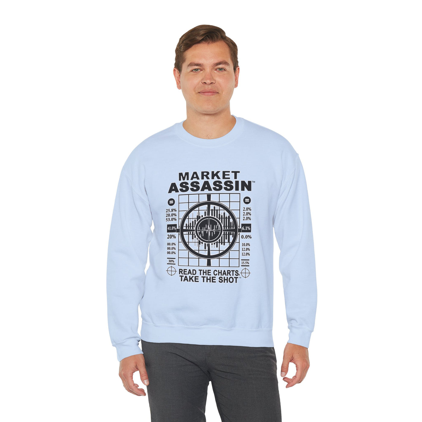 Market Assassin™ Heavy Blend Crewneck Unisex Sweatshirt – Light Blue