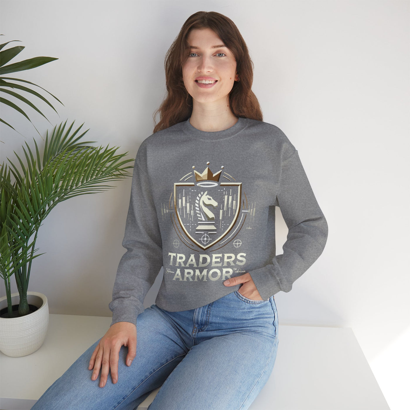 Traders Armor™ Unisex Heavy Blend Crewneck Sweatshirt - Graphite Heather
