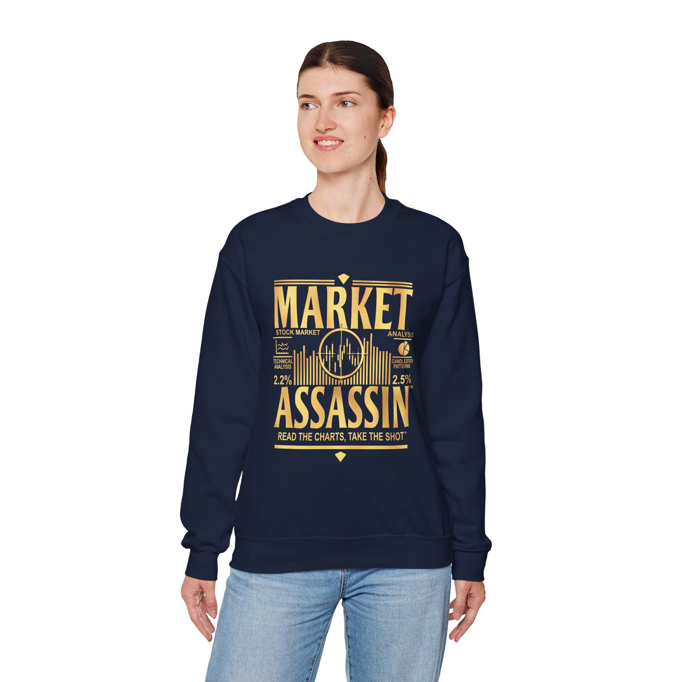 Market Assassin™ Heavy Blend Unisex Crewneck Sweatshirt – Navy
