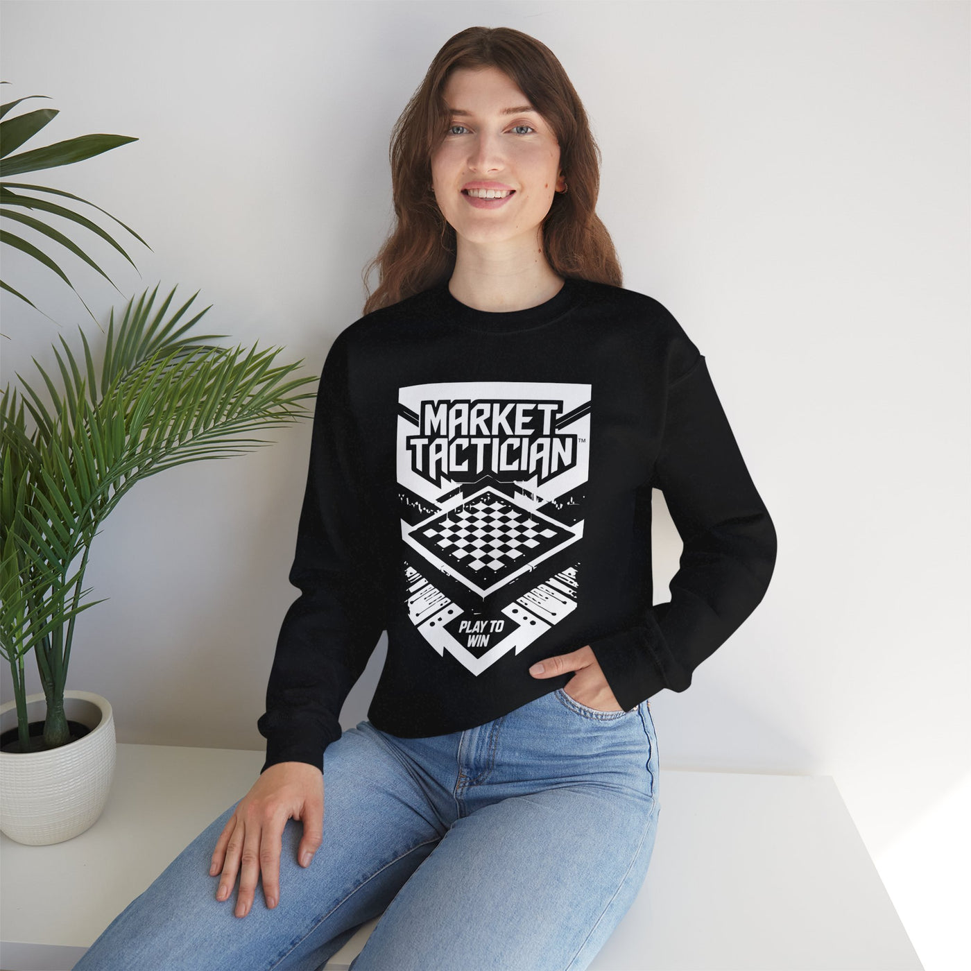 Market Tactician™ Crewneck Unisex Sweatshirt – Black