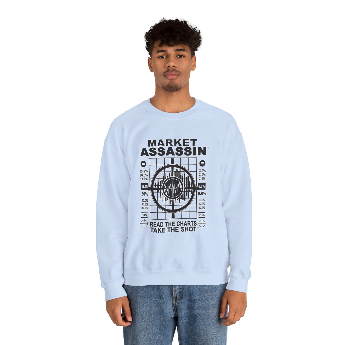 Market Assassin™ Heavy Blend Crewneck Unisex Sweatshirt – Light Blue