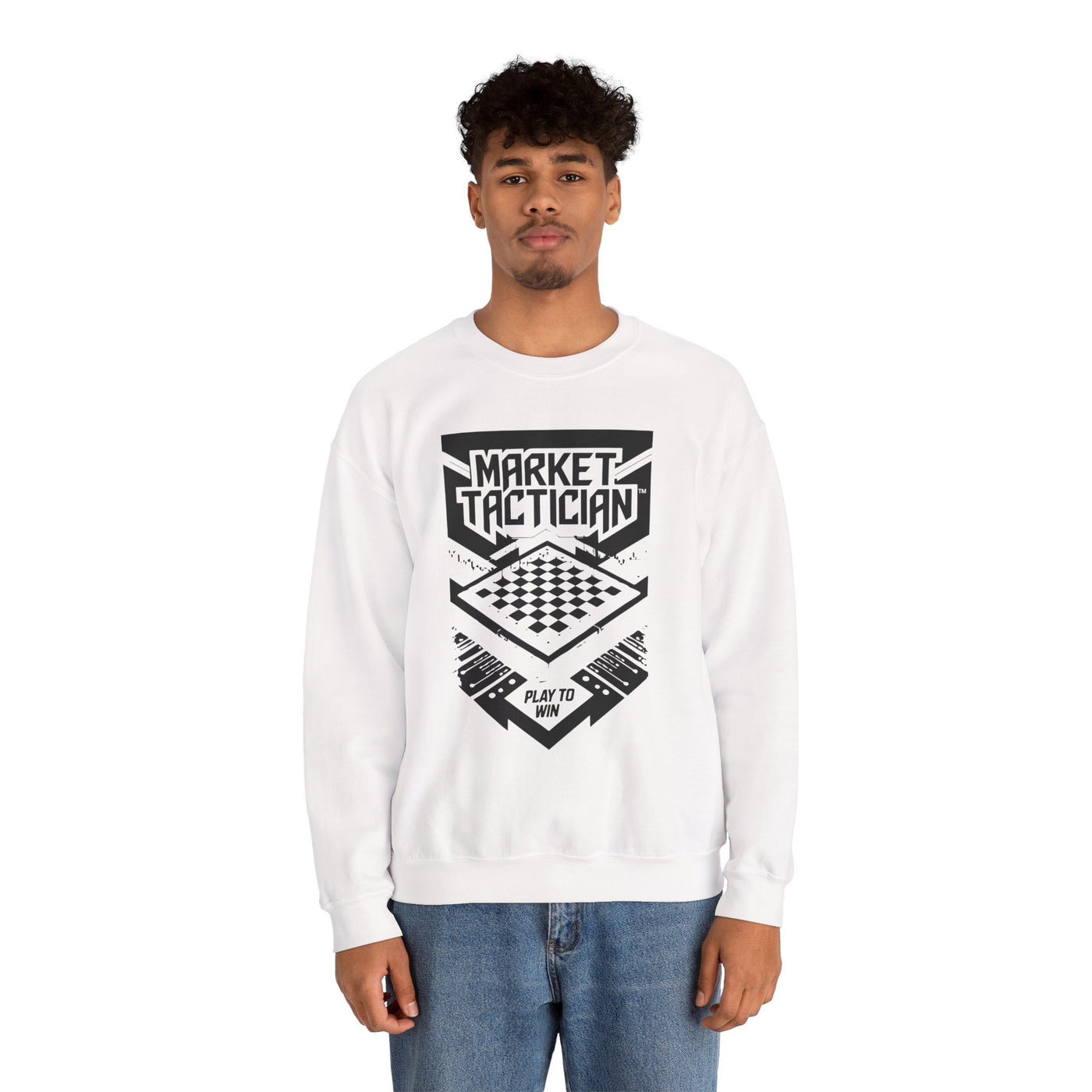 Market Tactician™ Crewneck Unisex Sweatshirt – White