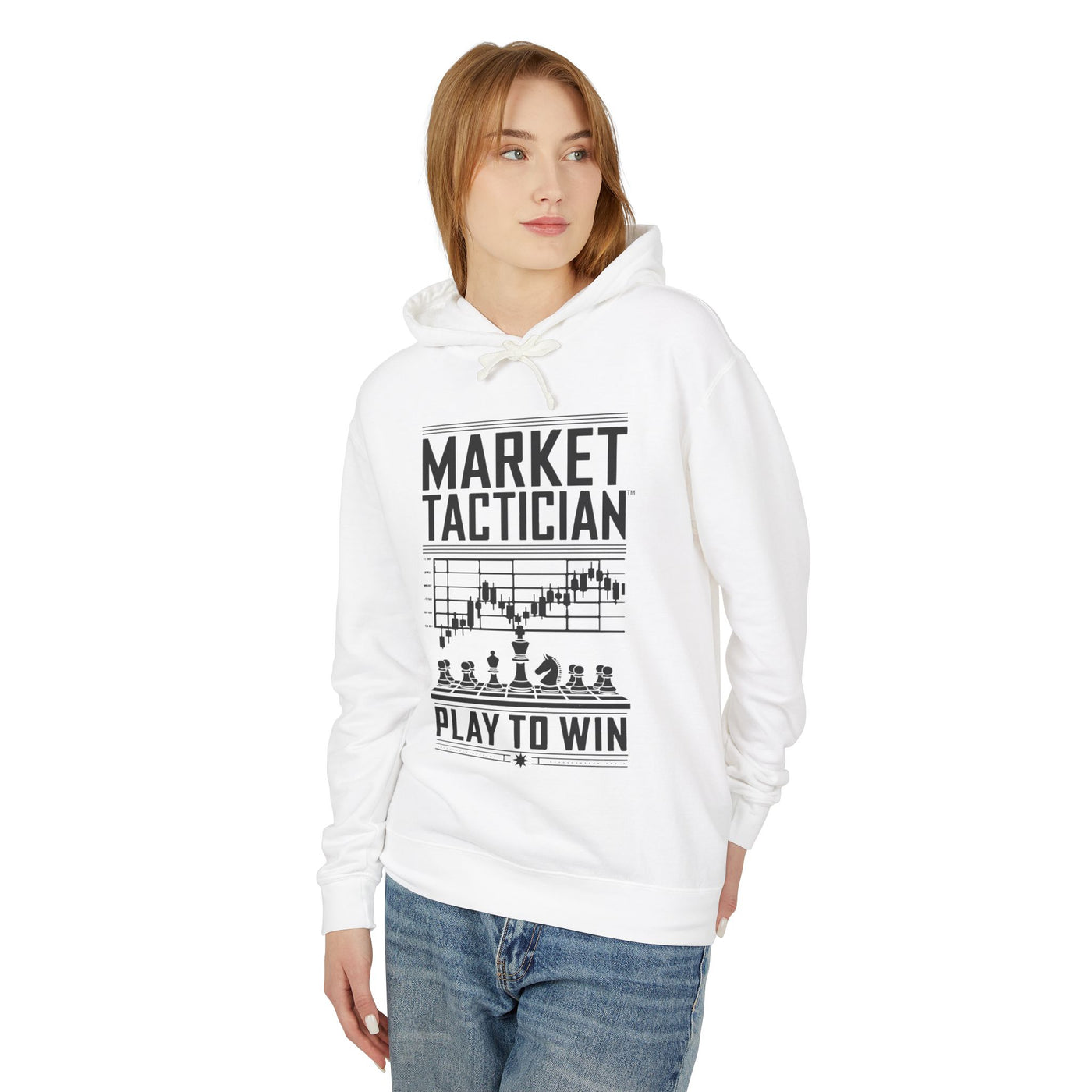 Market Tactician™ Lightweight Unisex Hoodie – White