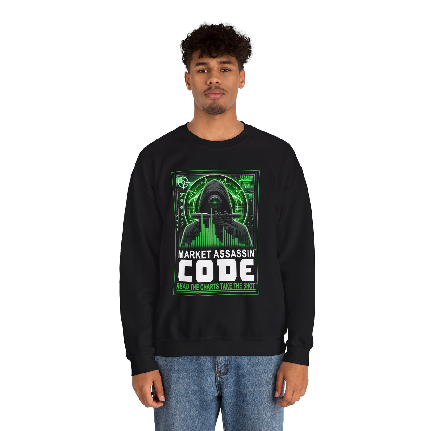 Market Assassin™ Unisex Heavy Cotton Crewneck Sweatshirt – Black