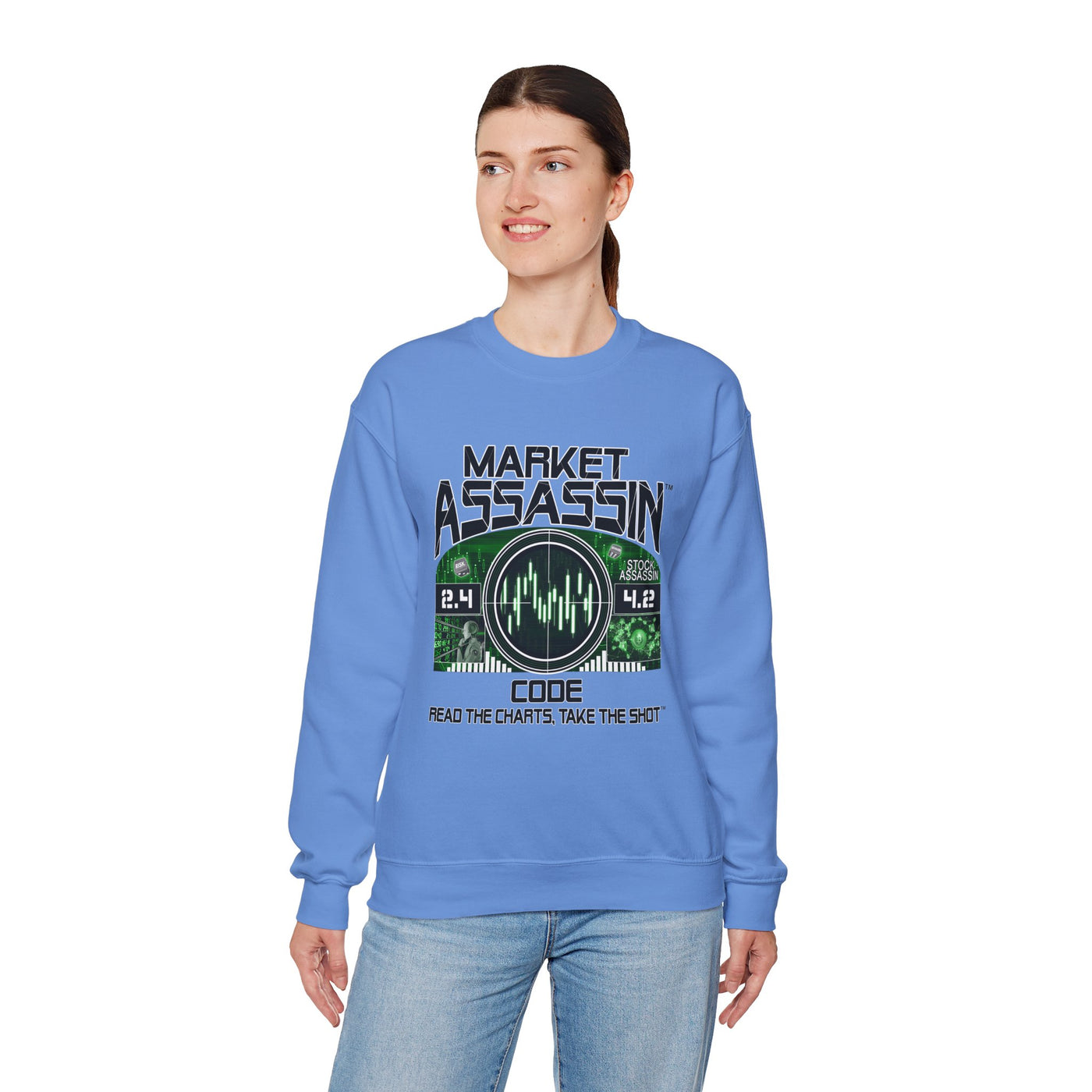 Market Assassin™ Heavy Blend Unisex Crewneck Sweatshirt – Carolina Blue