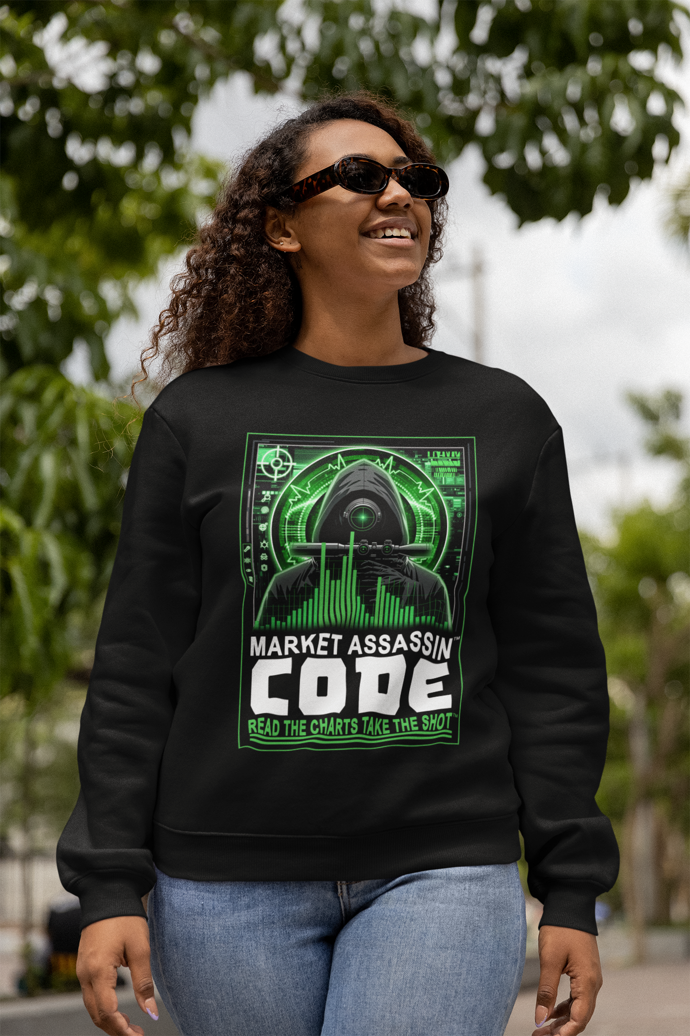 Market Assassin™ Unisex Heavy Cotton Crewneck Sweatshirt – Black