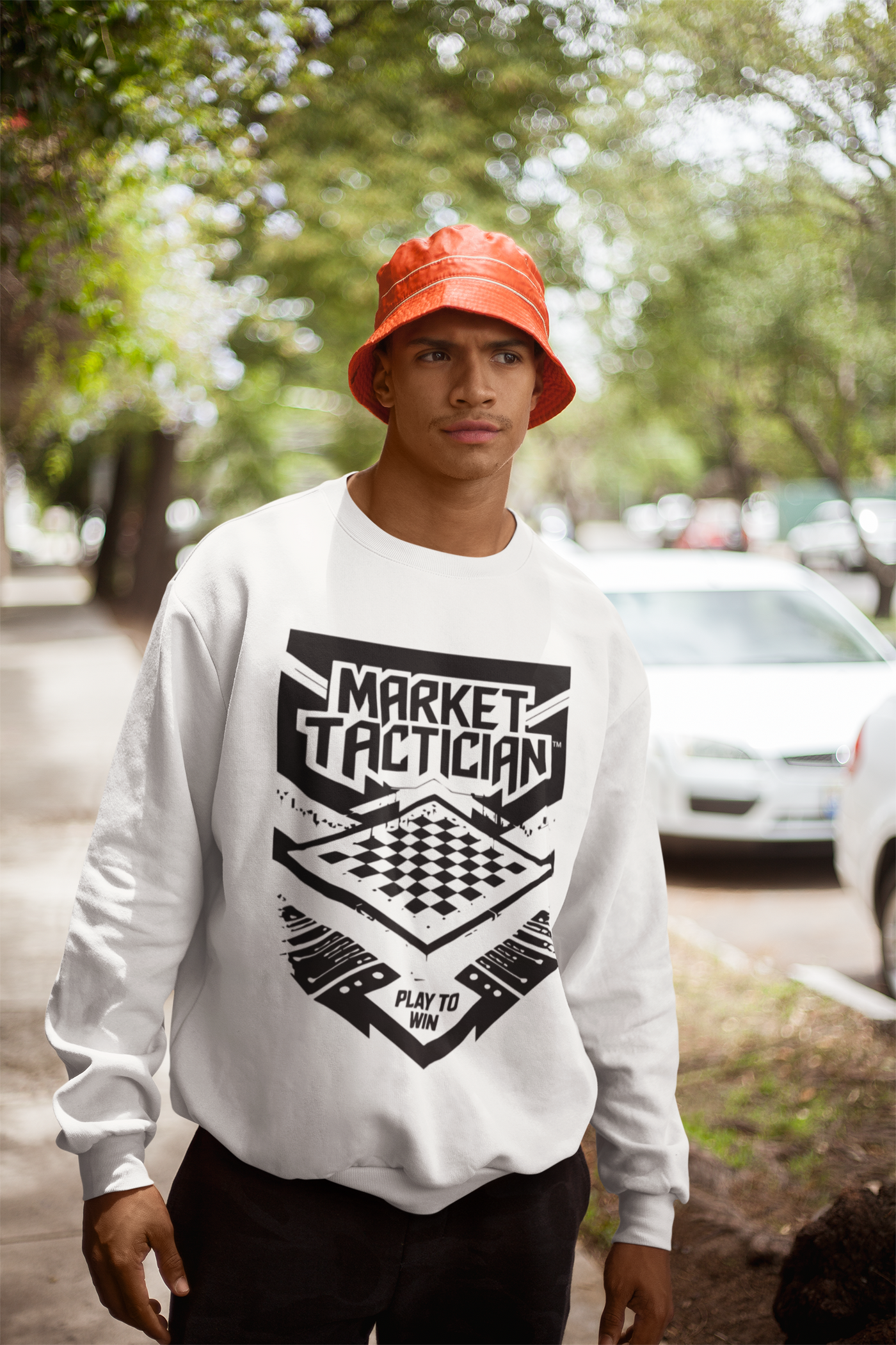 Market Tactician™ Crewneck Unisex Sweatshirt – White