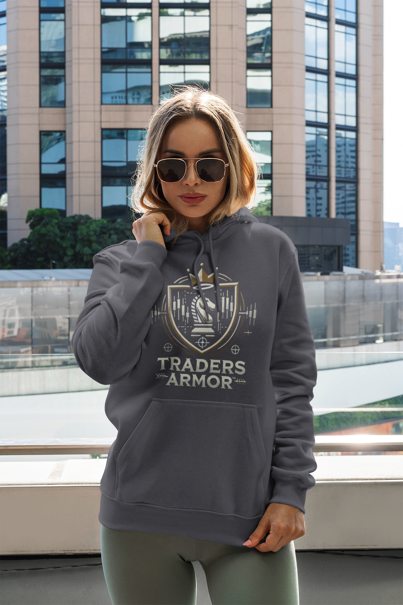 Traders Armor™ Unisex Lightweight Hooded Sweatshirt - Dark Grey