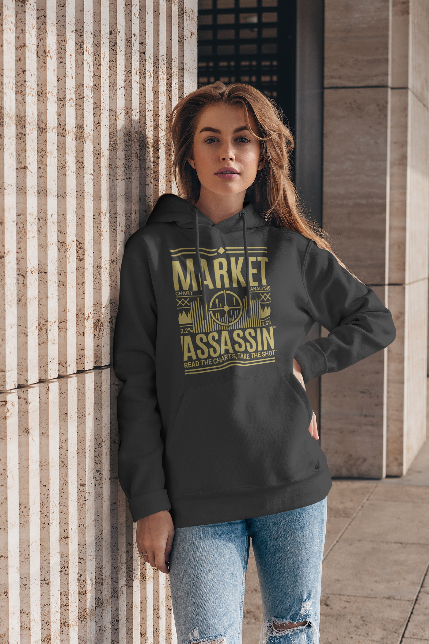Market Assassin™ Unisex Lightweight Hooded Sweatshirt - Dark Grey