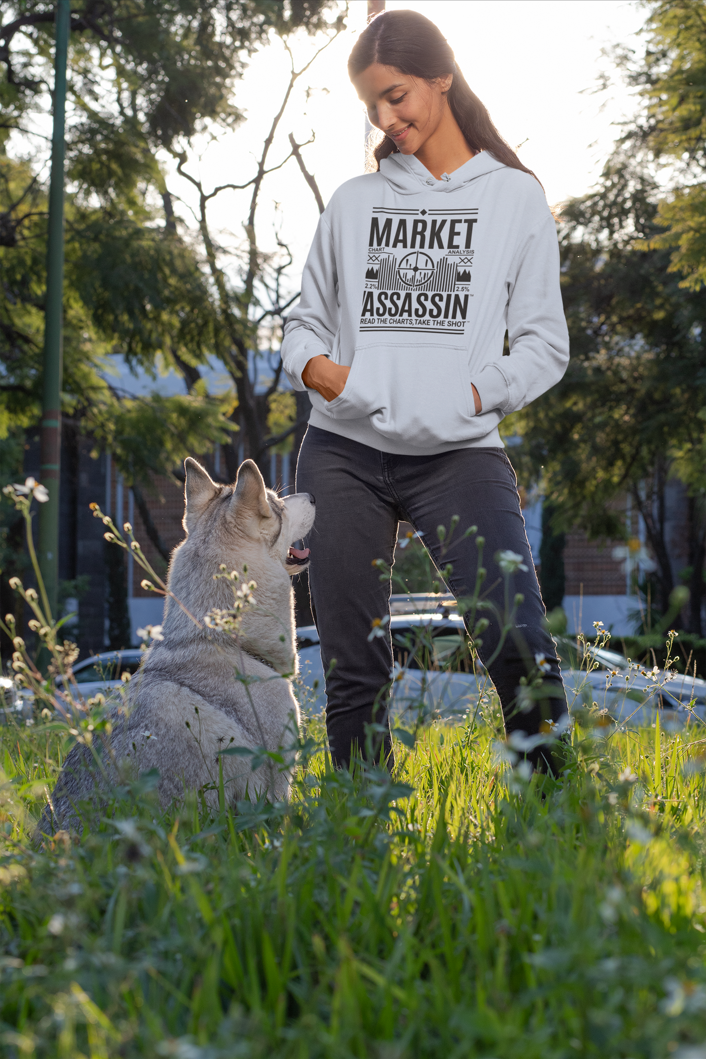 Market Assassin™ Unisex Lightweight Hoodie – Hydrangea