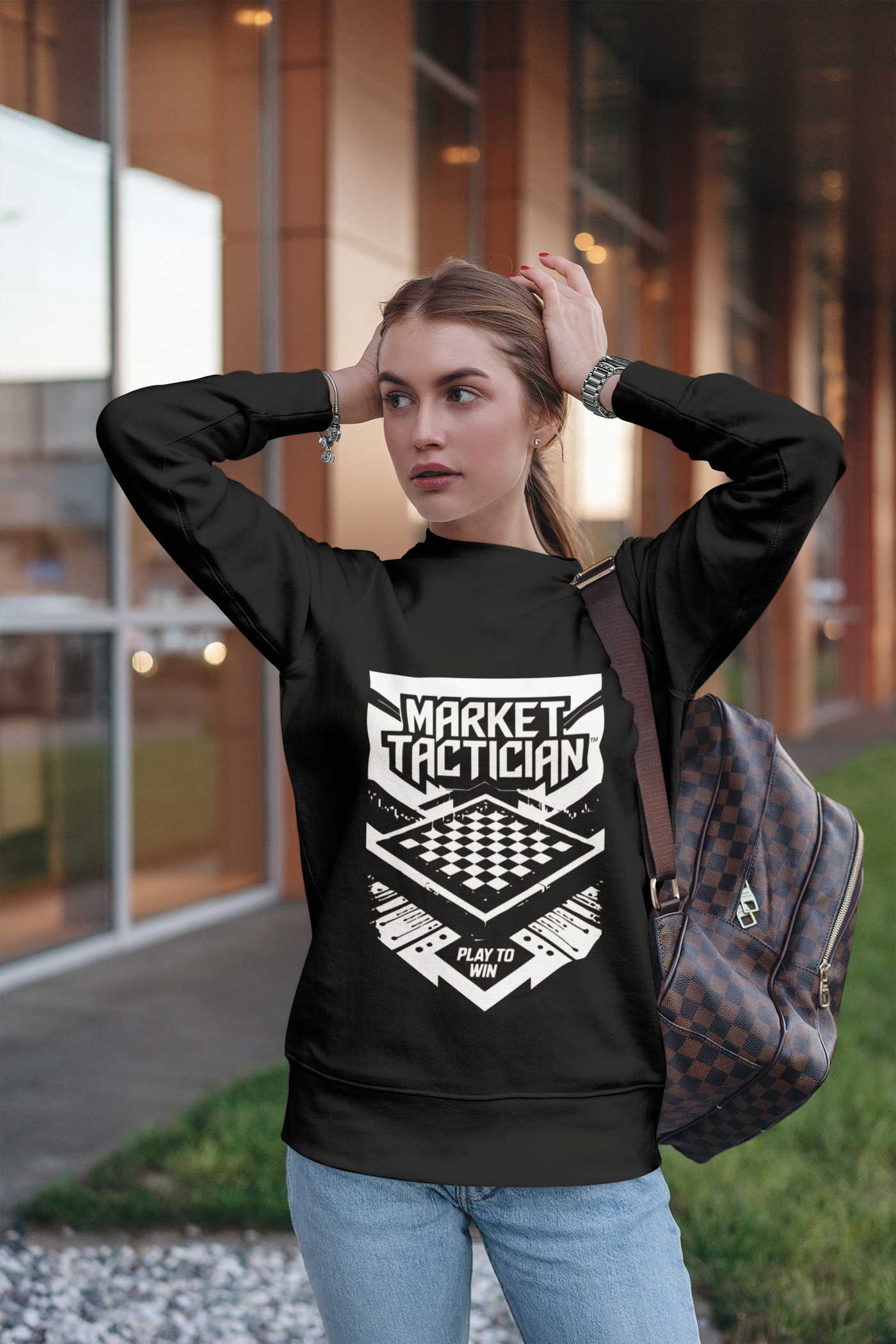 Market Tactician™ Crewneck Unisex Sweatshirt – Black